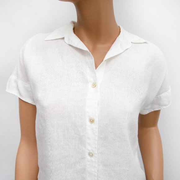 Tommy Bahama White Linen Shirt XXS - Picture 6 of 8